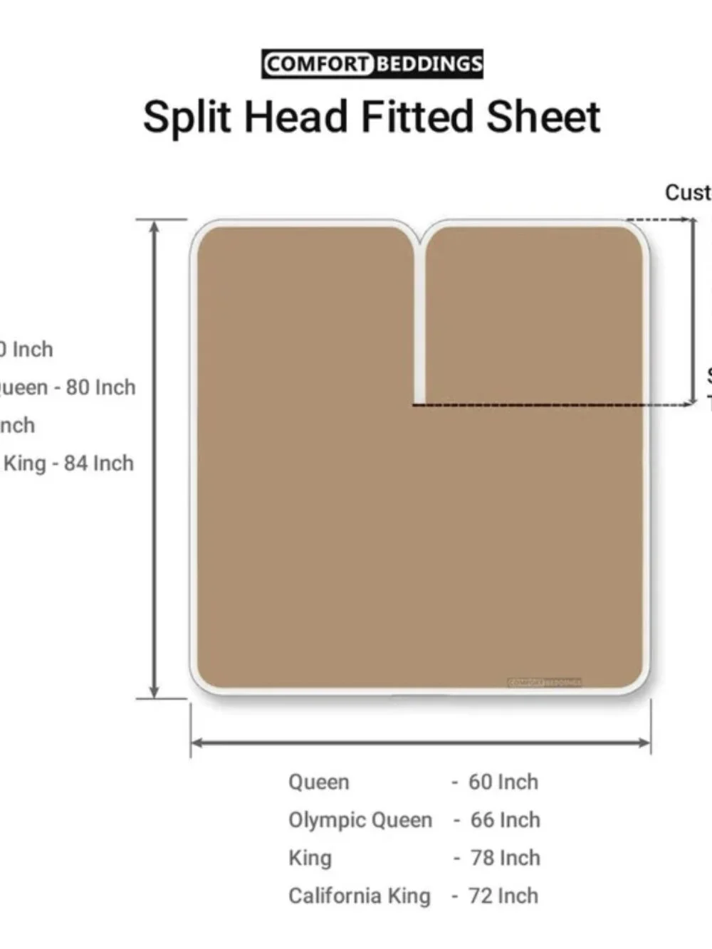 Split Top Sheet Set, Queen, 1000 TC Egyptian Cotton